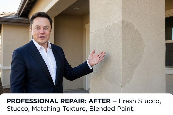 Same corner after repair