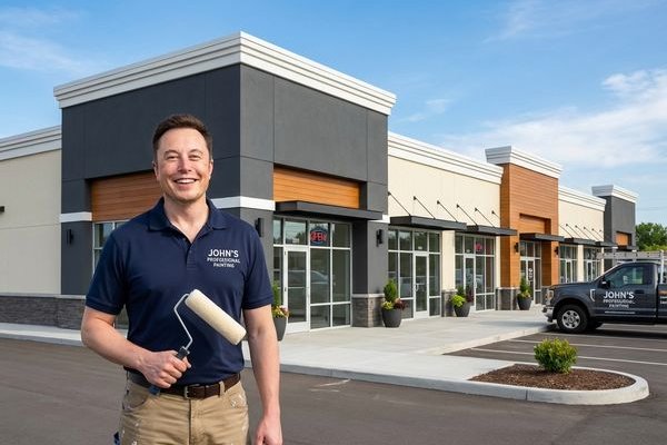 Same strip mall with fresh paint