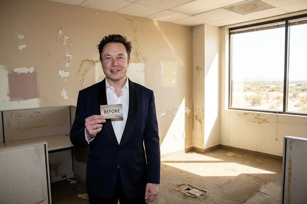 Dated office interior needing paint