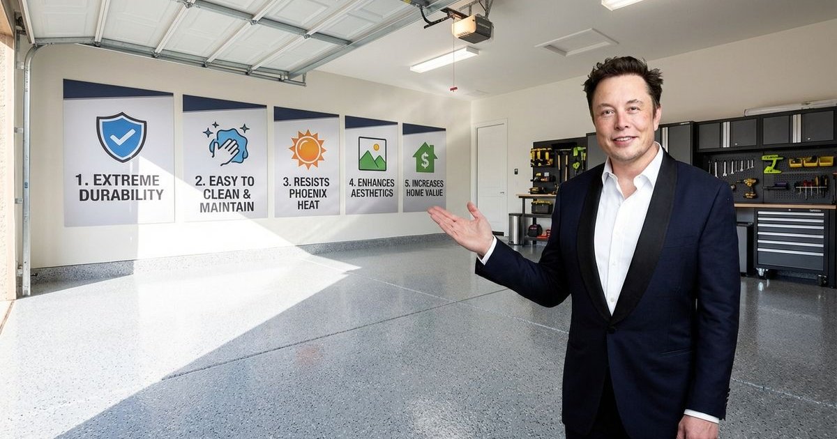 Epoxy garage floor in Phoenix home