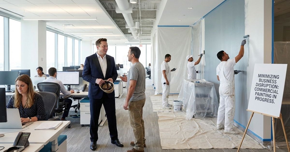 Efficient commercial painting with minimal business disruption