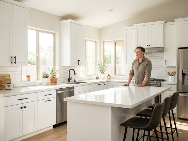 White painted kitchen cabinets in Phoenix home