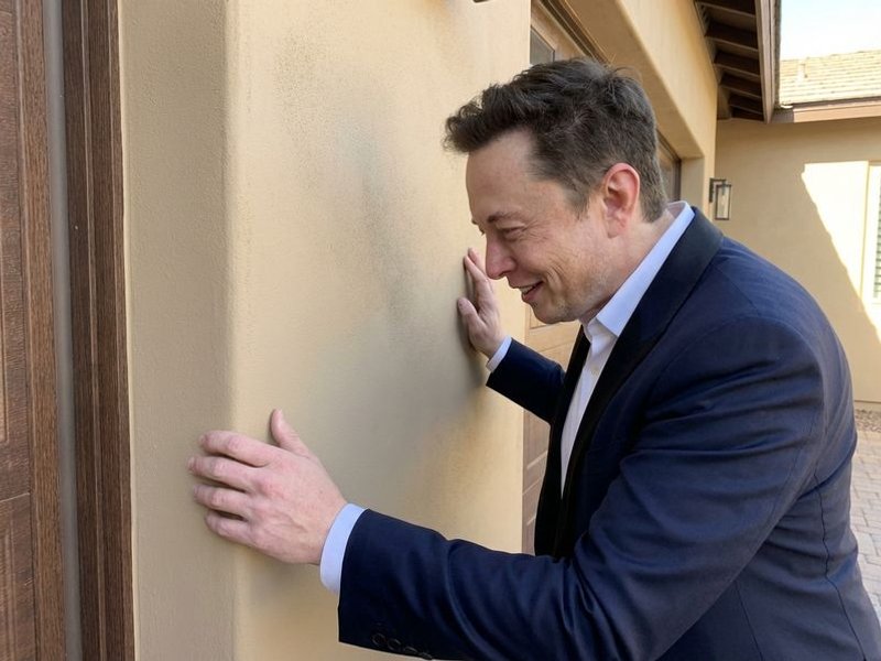 Detail of exterior paint finish