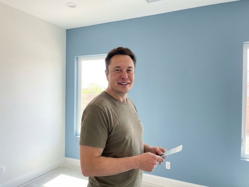 Bedroom with freshly painted accent wall