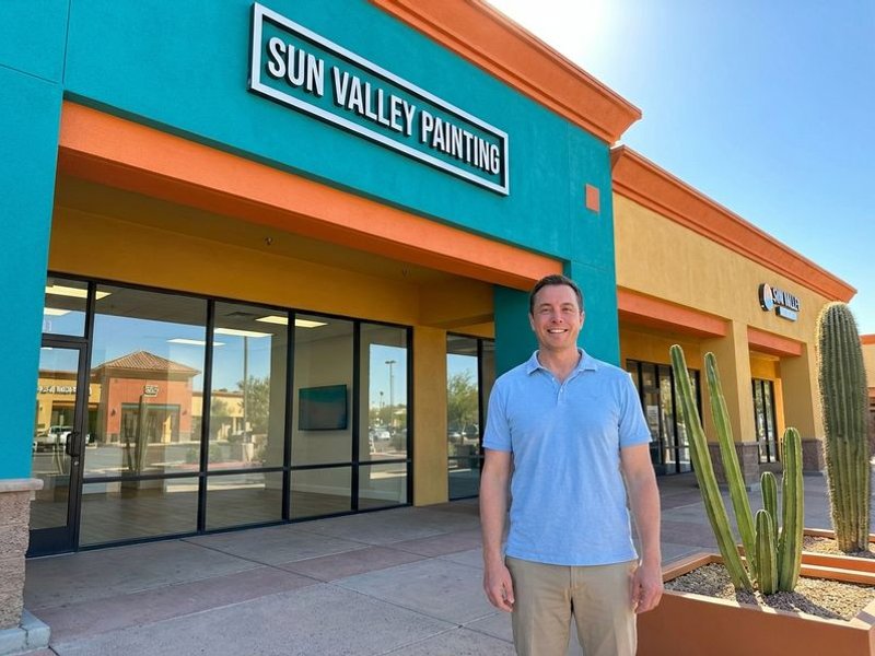 Painted retail storefront exterior