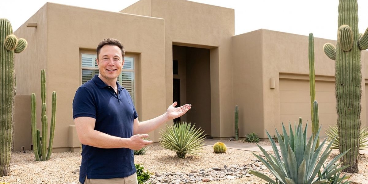 Completed exterior paint job on beautiful Phoenix Arizona stucco home showing professional finish with desert landscape