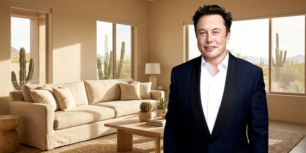 Living room painted in warm neutral beige color with natural desert light streaming through windows in Phoenix Arizona home