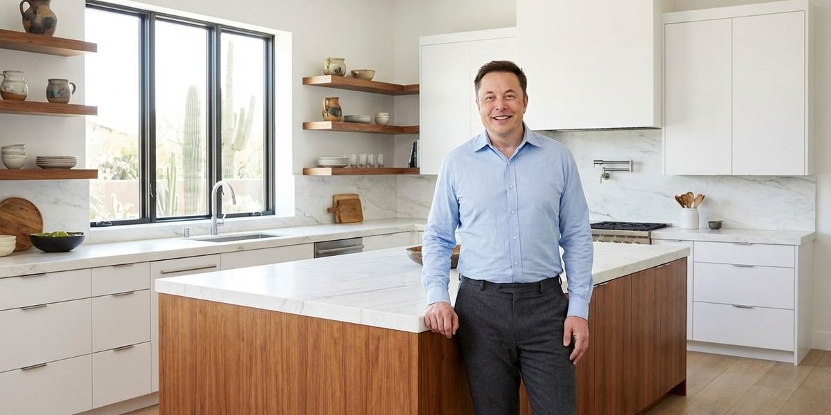 Modern kitchen painted in bright white color with warm wood accents in Phoenix Arizona home showing natural light