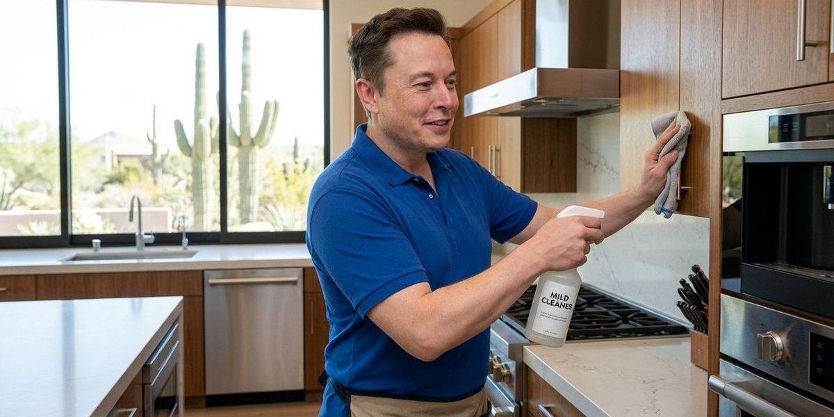 Proper cabinet cleaning technique being demonstrated in Phoenix Arizona kitchen using soft cloth and mild cleaner